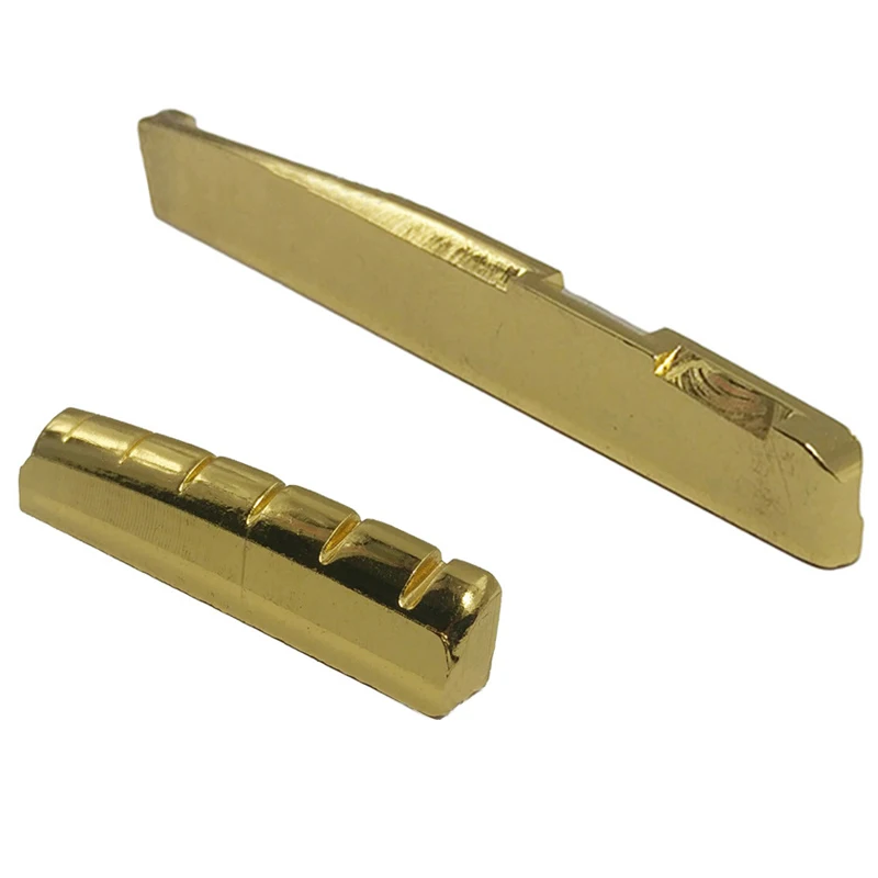 Brass 6 String Acoustic Guitar Bridge Nut and Saddle