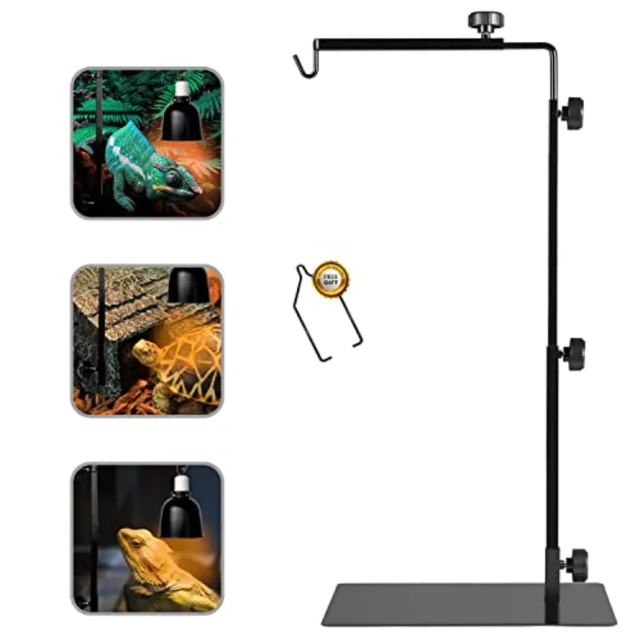 

【Spot goods】Reptile Metal Lamp Stand Adjustable 24 to 38 in of The Basking Light Floor Holder Heat Lamp Bracket Suitable for Sn