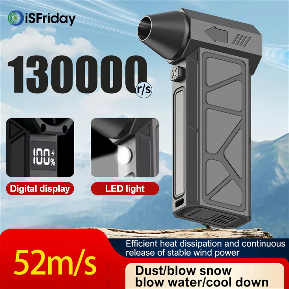 

Turbo Fan Turbine Jet Blower 8000mAh Large battery Long Battery Life 130,000RPM Powerful Wind Airflow Brushless Motor