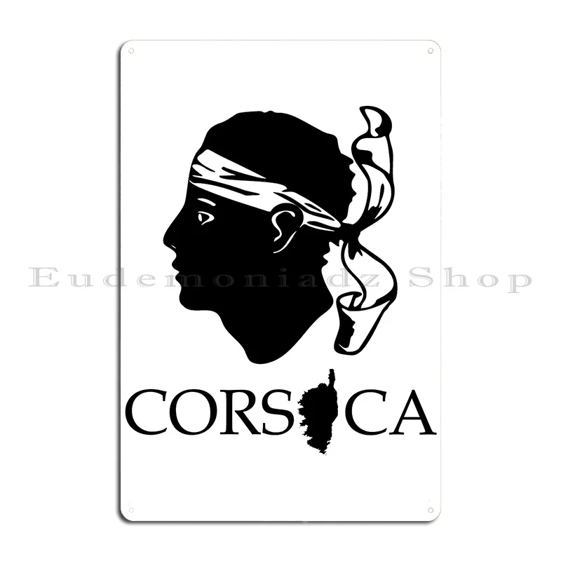 Corsica Ile De Beaute Corsica Map Isula Bella Corse France France Corsica Trenddesigns24 Metal Sign Club Printed Living Room