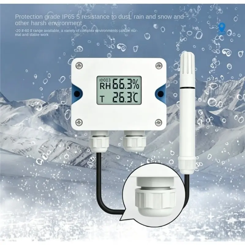 Split-Type Temperature And Humidity Sensor 4-20Ma-20 To 60 Degree Celsius Transmitter Featuring Display