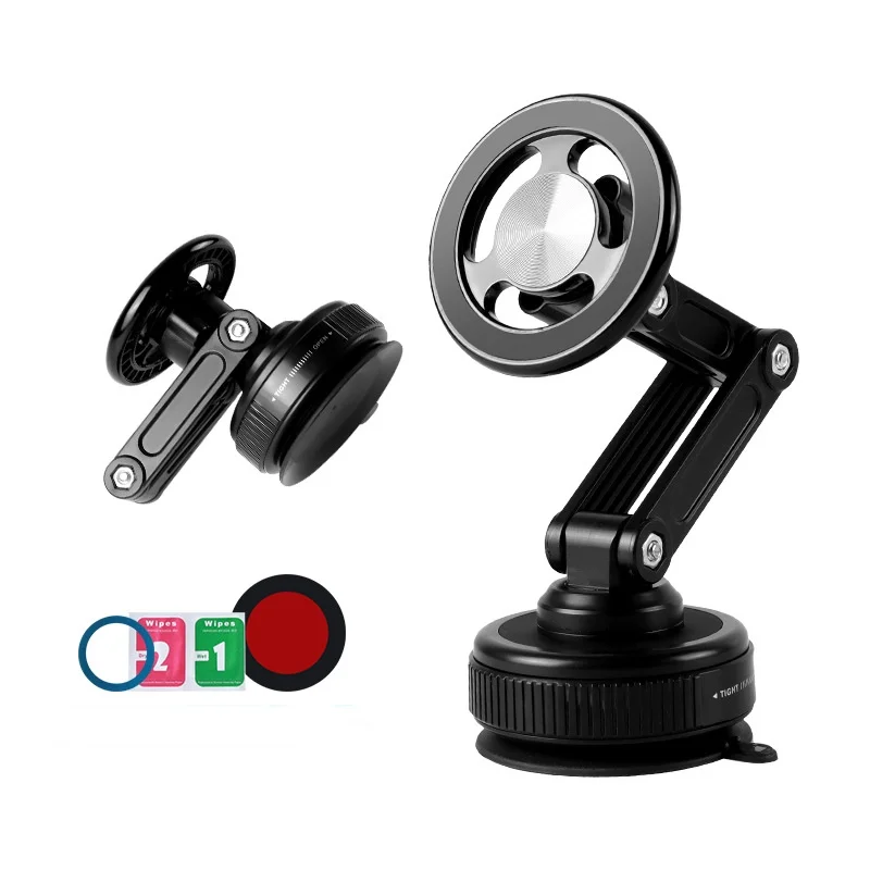 

Universal Vacuum Suction Cup Magnetic Car Phone Holder Foldable 360° Rotation Mount Ideal for Bedroom Bathroom Glass Dashboard