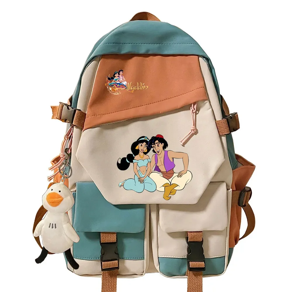 Jasmine princess Kawaii Girls Kids School Book Bags  Teenagers Schoolbags Women Patchwork Bagpack Canvas Student Backpack