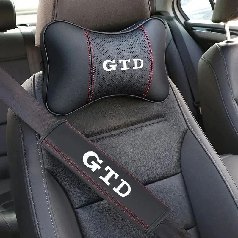 For VW Golf 7 GTD Volkswagen 6 5 MK7 MK6 MK5 MK2 GTD GTI Car Headrest Memory Cotton Neck Pillow Seat Belt Shoulder Pad Protector