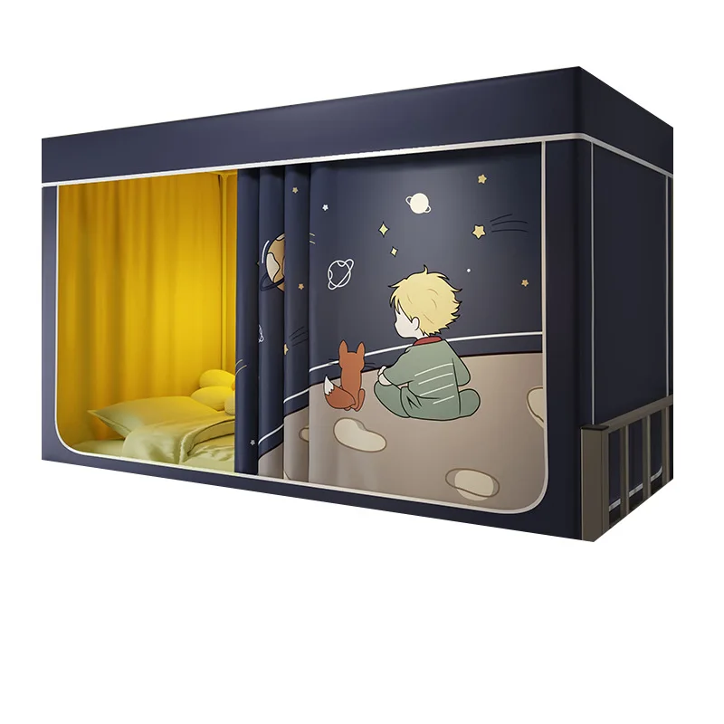 Strong Light Blocking College Student Dormitory Three-Door Mosquito Net New Anti-Fall Bunk Bed Curtain Integrated Full