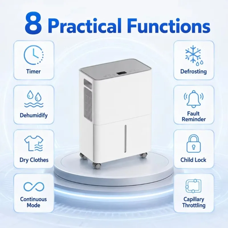 Airo China Wi-fi Household Oem Smart 15L/Day Compressor Home Mobile Air Dehumidifier with Drain Hose