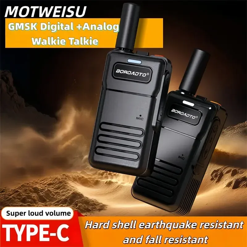 Long Range Walkie Talkie High Power Two Way Radio with Type-C Fast Charging Strong Penetration 16 Channels Anti-interference