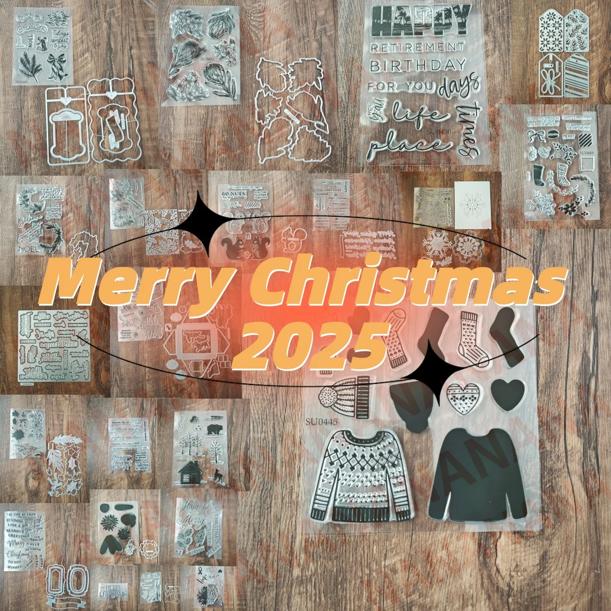 

MERRY CHRISTMAS BLOSSOMS Tags Clear Stamps Cut Die for DIY Scrapbook Embossed Paper Card Album Craft Template Supplie Decoration