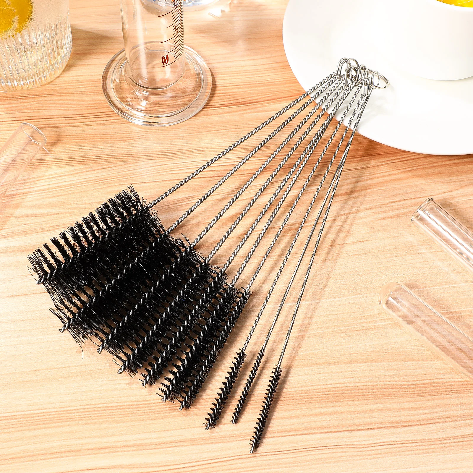 10 Pcs Cleaning Straw Cleaner Brush with Handle Bottle Shot Tube Pipe Nylon Long Super Thin