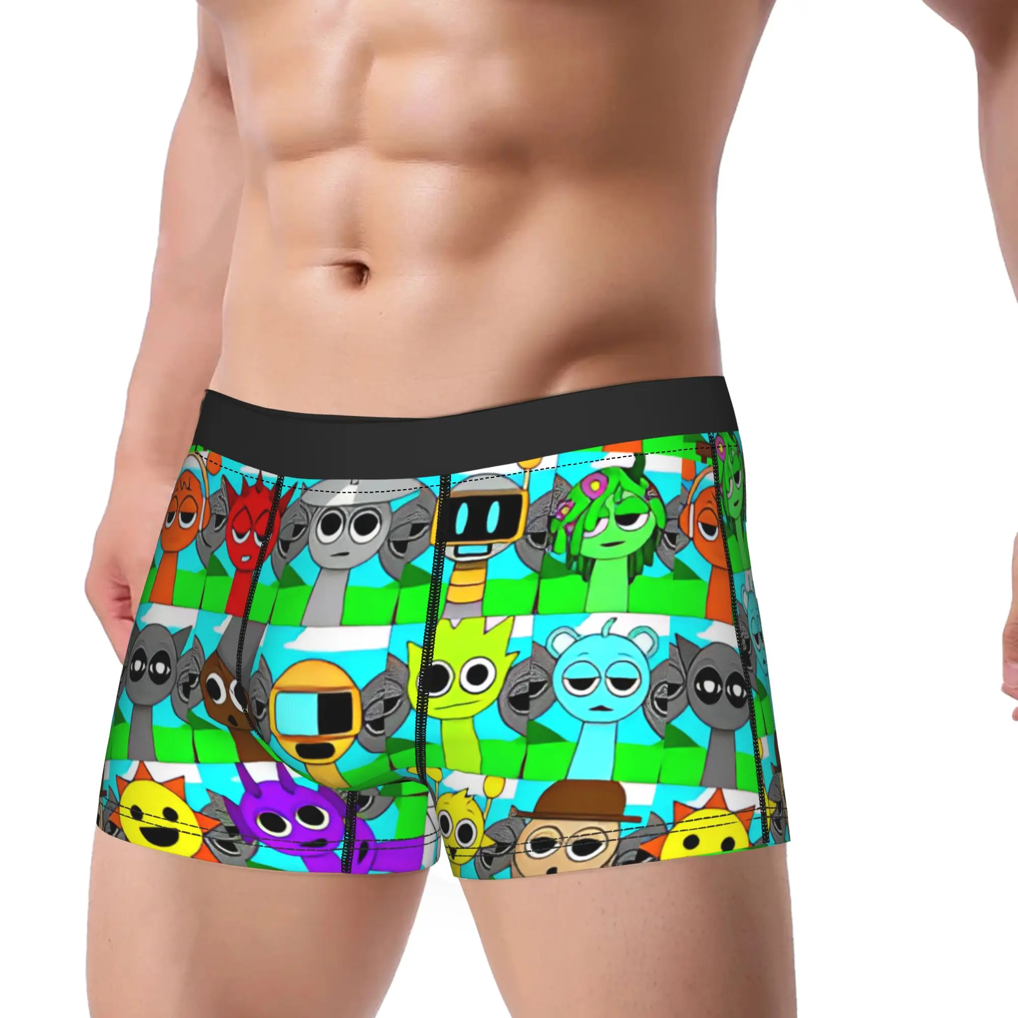 

Новинка, шорты-боксеры, трусы, мужские трусы Sprunki Incredibox Wenda Oren Funbot, нижнее белье Beats Game, дышащие трусы