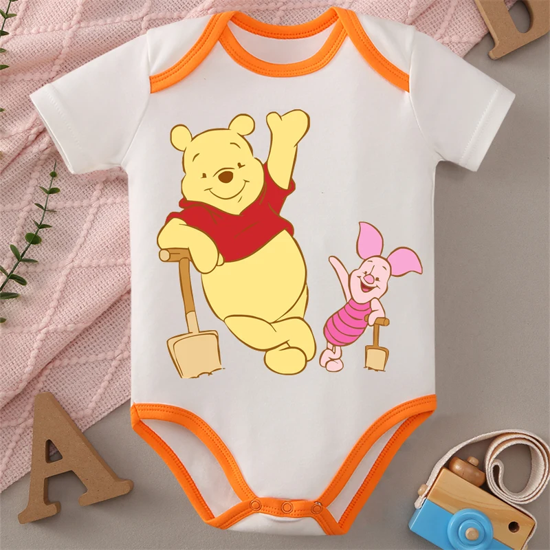 

Ткань из чистого хлопка Винни-Пух Винни Пятачок Друзья Милое боди с принтом для ребенка Комбинезон-комбинезон для новорожденных от 0 до 12 месяцев