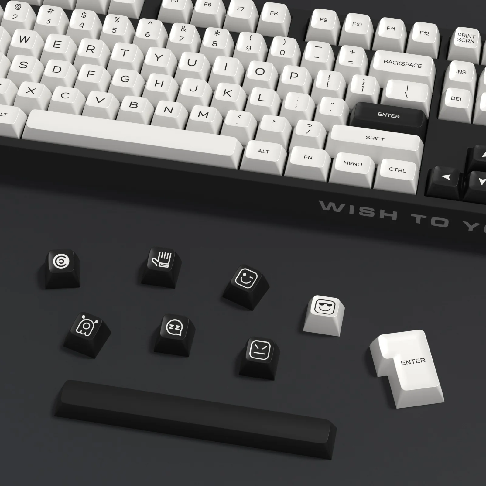 KBDiy 161 Keys/Set SA Profile GMK BOW Keycap Set Double Shot White Keycaps Custom ISO PBT for Mechanical Keyboard for MX Switch