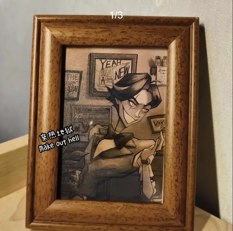 

5-дюймовая аниме-игра, косплей, современная простая деревянная фоторамка, фоторамка, дисплей, настольное украшение