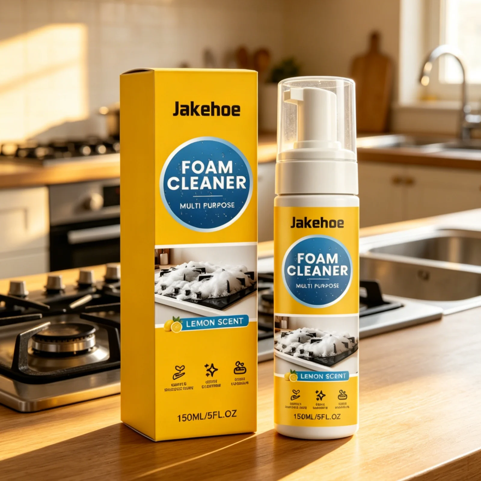 Jakehoe Multi Purpose Foam Cleaner Remove Grease Powerful Stain Removal Mild Safe Formula Rich Dense Foam Household Foam Cleaner