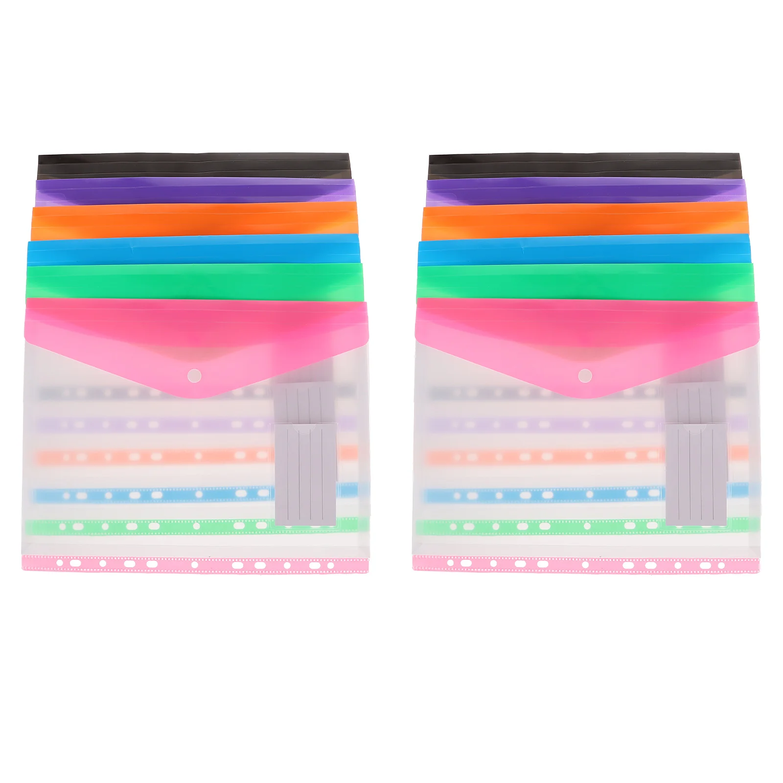 

12pcs A4 Document Folder File Pockets Clear Page Protector For Photos Postcards Office Binder 11-Hole Blinder Pockets
