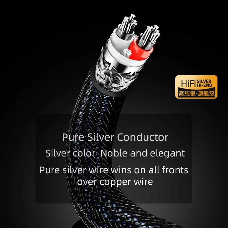 ATAUDIO HiFi XLR كابل الفضة النقية ذكر إلى أنثى متوازن 3Pin XLR ربط كابل الصوت لخلاط الميكروفون مشغل أقراص مضغوطة