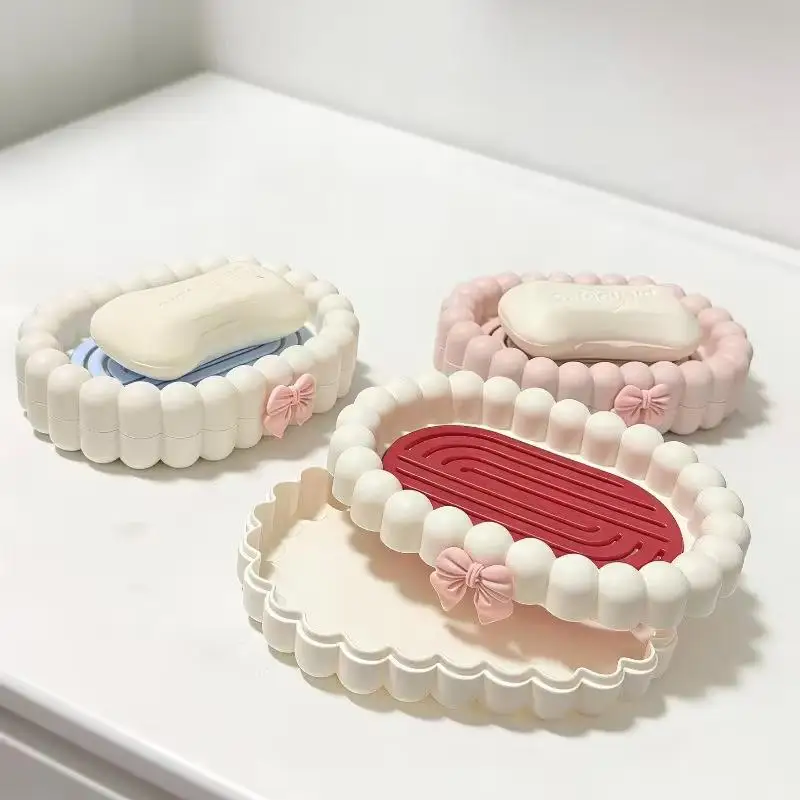 Ins High-end Feel Soap Box, Bathroom Drain Soap Box, Household Non Perforated Countertop Soap Storage Rack