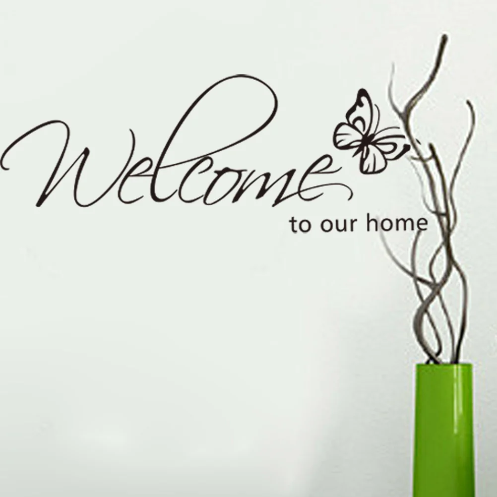 

Welcome To Our Home Quote Pvc Wall Sticker Decal Art Mural For Living Room Bedroom Bathroom Decor Removable Wall Decals