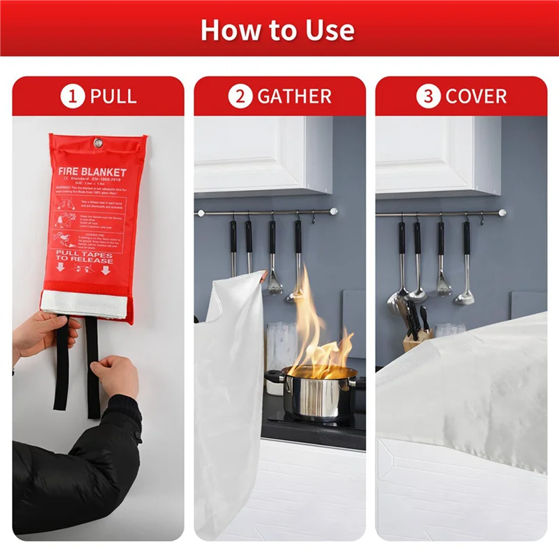 

A85M 8 шт. аварийное противопожарное одеяло для дома, пожарное одеяло для дома, кухни, школы, офиса, автомобиля и гриля