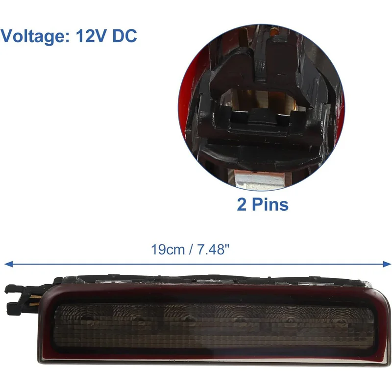 

2K0945087C LED High Brake Stop Light Rear Brake Signal Third Tail Lamp Black Lens For VW Caddy MK3 BOX ESTATE 2004-2015