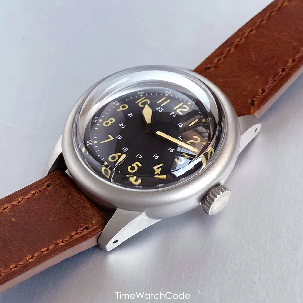 Japan NH35A Pilot Watch Retro Men Watch Diving 36mm Automatic Movement Mechanical Luminous Sapphire Bubble Crystal Waterproof