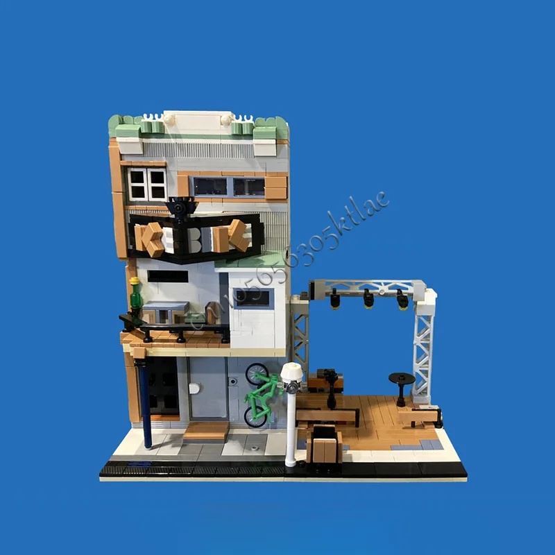 1326 Parts Bike Shop With Street Scene Modular Customized Building Blocks Model Kids Assembly Display Toy Festival Surprise Gift