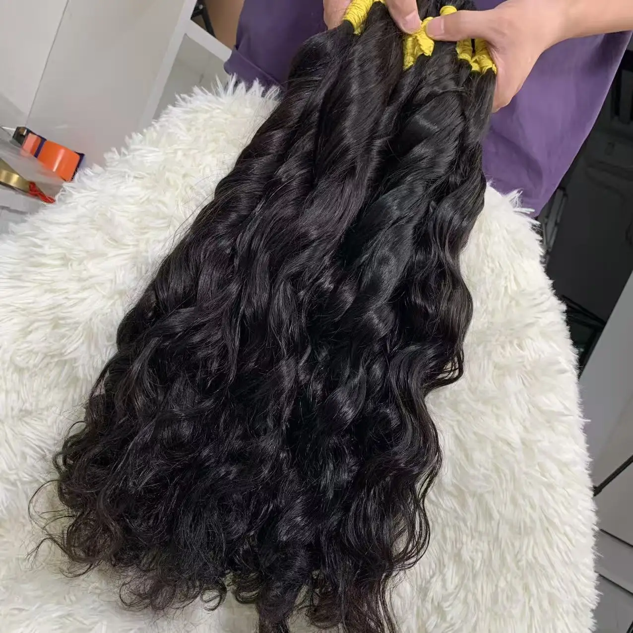 100% شعر ريمي حقيقي فضفاض عميق الشعر الهندي السائبة غير المجهزة لا لحمة وصلات شعر بشري مجعد النسيج الشعر للنساء Braidin