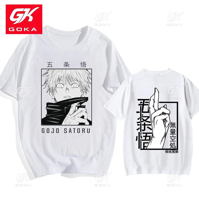 Japanese Anime Punk Gojo Satoru Printed Ctton T Shirt Harajuku Casual Y2k Streetwear Tops Cool Hip Hop Tees Unisex T Shirts