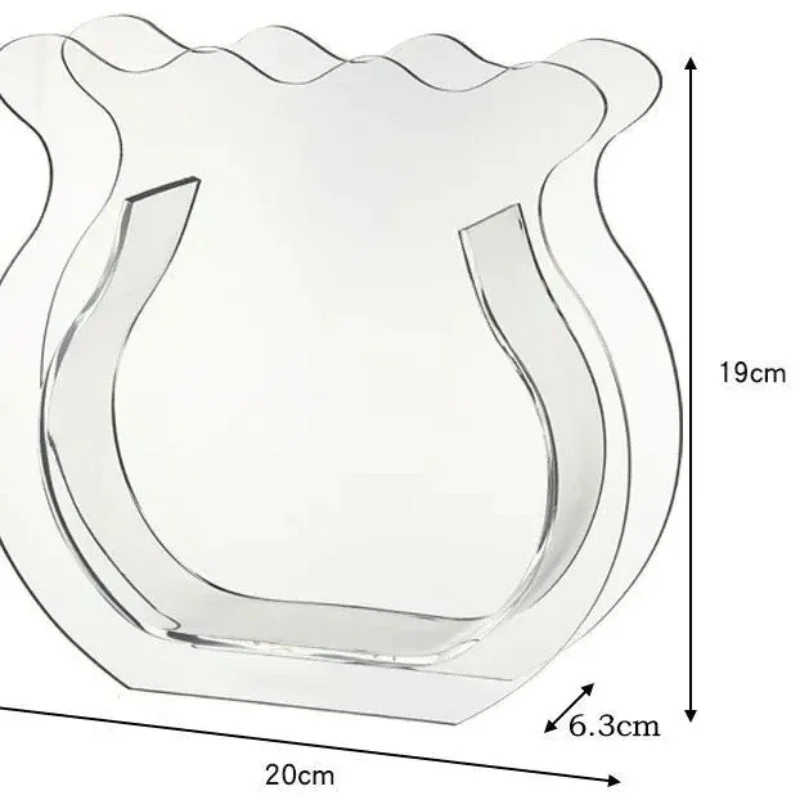 Home Decor Unique Tail-Shaped Acrylic Fish Bowl for Betta & Goldfish, Transparent Desktop Aquarium, Home Office Decor Vase