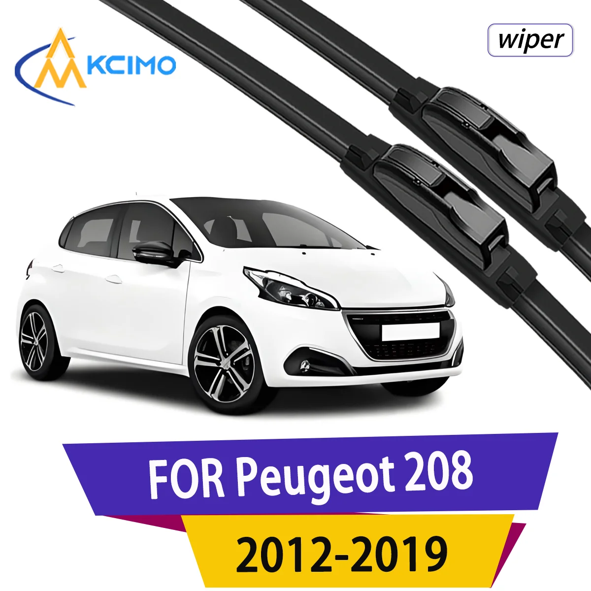 

2pcs Quality Windscreen Silent Black Car Rain Brush Suitable for Peugeot 208 A9 2012-2019 Front Windshield Auto Wipers Blade