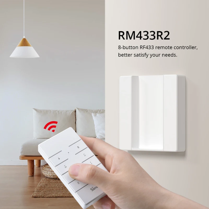 SONOFF RM433 8 Keys Multipurpose Custom 433 MHz Remote Controller Works With SONOFF RF/Slampher/4CH Pro/TX Series/RF Bridge