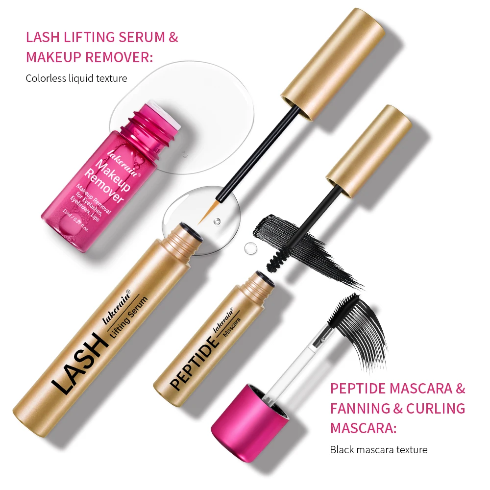ชุดดูแลขนตา Lakerain มาสคาร่า น้ำยาบำรุงขนตา หวีขนตา น้ำยาล้างเครื่องสำอาง ชุดต่อขนตา บำรุงและจัดทรงขนตา ของขวัญสำหรับคิ้วที่สมบูรณ์แบบ
