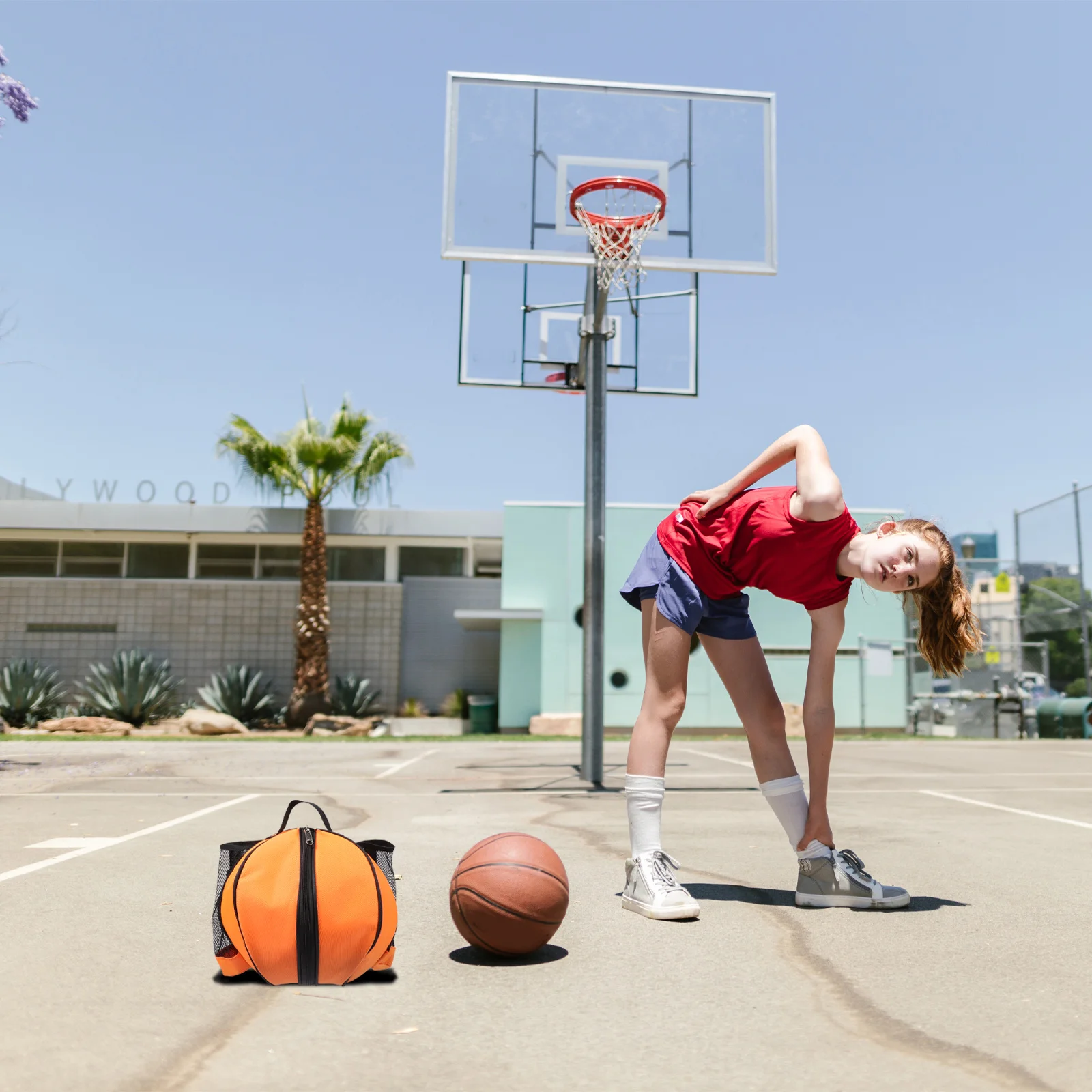 1Set Basketball Storage Bag Oxford Cloth Large Capacity Sports Backpack Convenient Portable Volleyball Football Holder