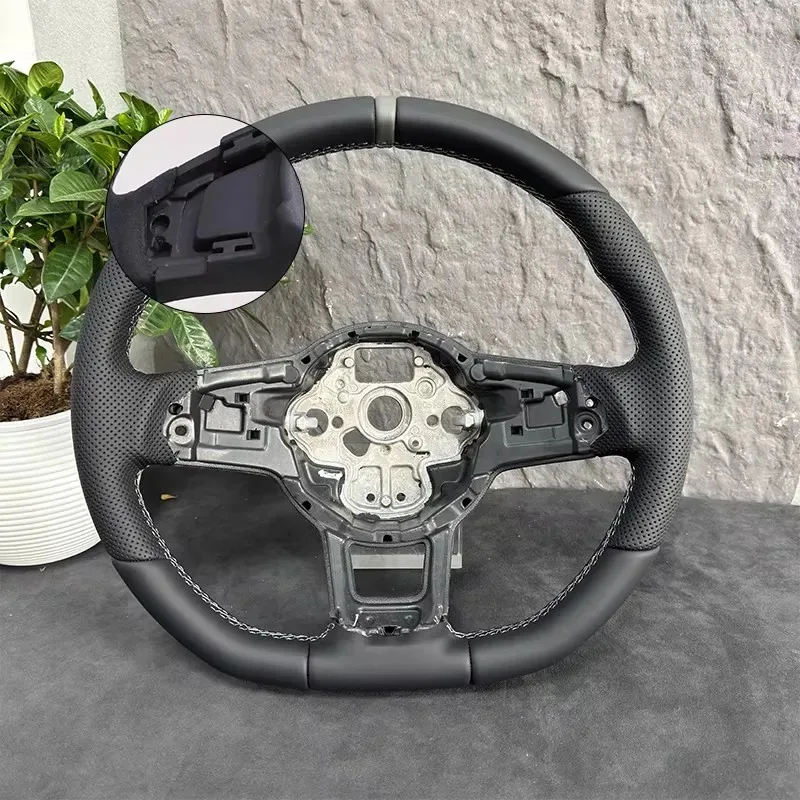 

For VW Upgraded Leather Steering Wheel With Gray Stitching Fit Golf 7 7.5 GTI MK7
