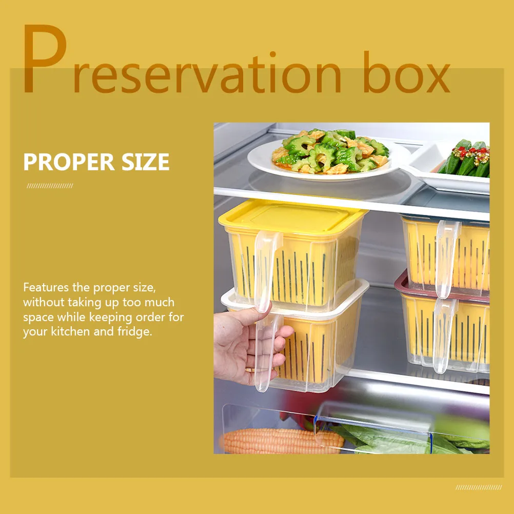 

2Pcs Drain Crisper Containers Double layer Vegetable Food Storage Kitchen Fridge Preservation Box Versatile Sealing Home