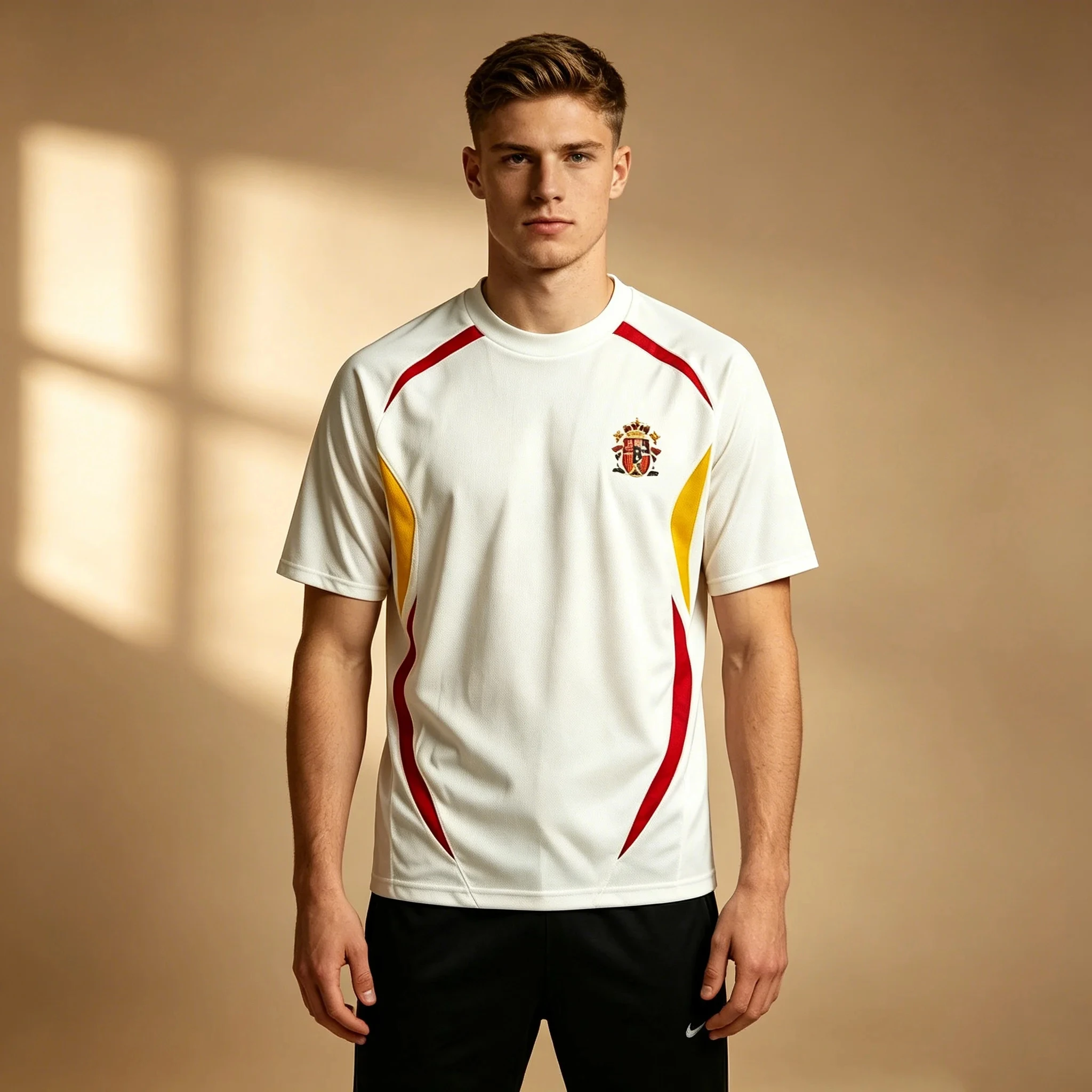 3 Colors Spain 3D Print Soccer Training Jersey Unisex Fan Red Yellow Color Splicing Quick Dry Sport Short Sleeve Fan T-Shirt