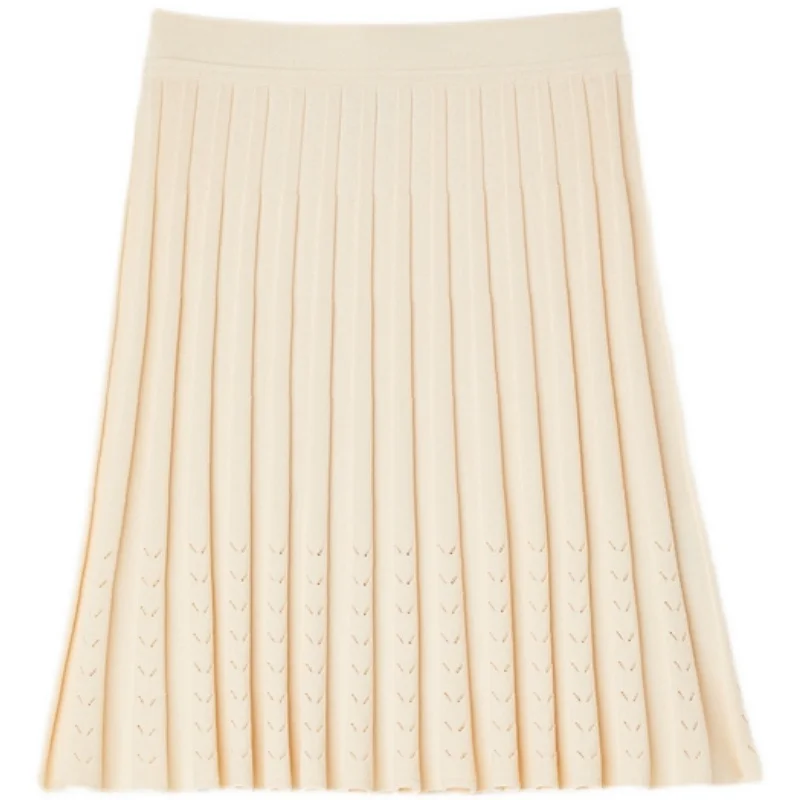 التخسيس عالية الخصر محبوك مطوي تنورة للنساء تخفيف Sle ألف خط f طول تنورة عادية محايدة عالية الخصر تصميم