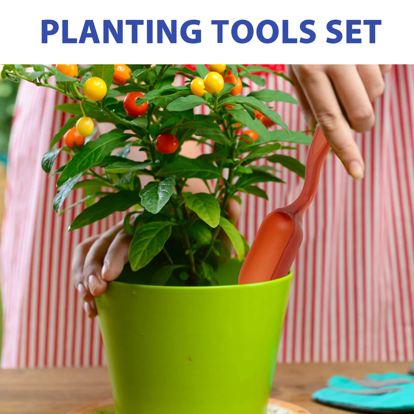 

1Set Garden Tools Planting Set Small Metal Wooden Gardening Shovels Transplanting Soil Loosening Flowerpot Hand Tools Gift