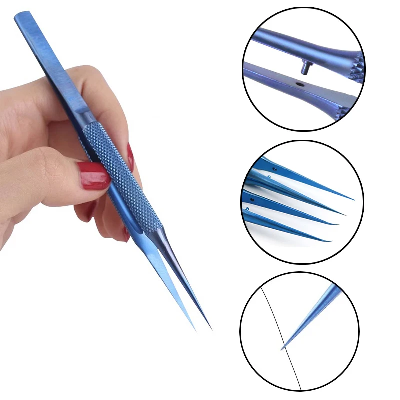 ملاقط دقيقة من سبائك التيتانيوم للإصلاح الإلكتروني ملقط رفيع غير مغناطيسي للكشف عن بصمات الأصابع للوحة الأم