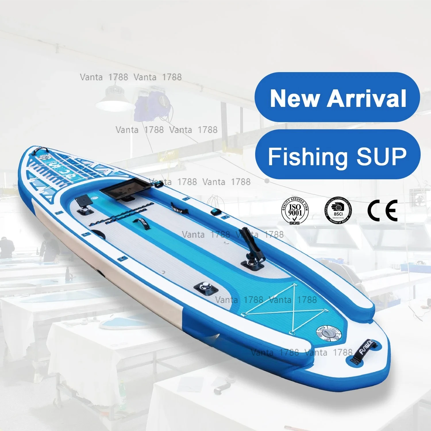 الصين المورد BSCI / CE OEM بالجملة مخصص سوب الصيد مجداف مجلس Lulusky الصيد دواسة مجلس قطرة واحدة غرزة