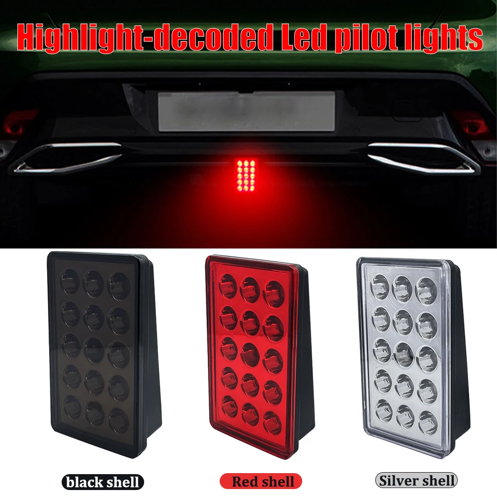 

Universal Rectangle F1 Brake Light LED for Car SUV Motorcycle Strobe Third Brake Light Rear Fog Lamp Taillight Civic Tuning