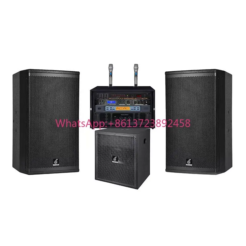 Big Power 12inch Speaker Audio Sound System With Active Subwoofer 15inch with Amplifier Ktv Karaoke System Full Complete Set