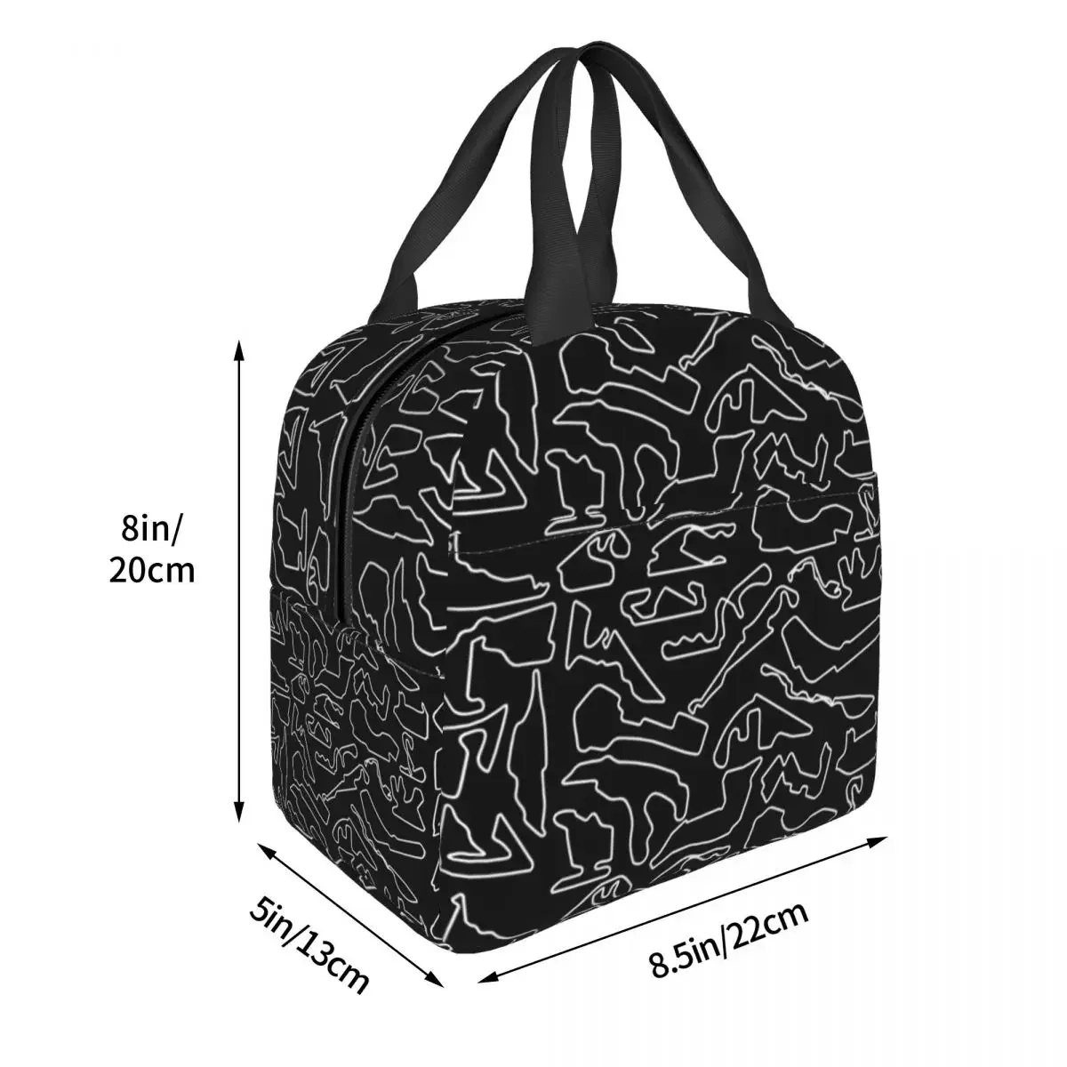 2023 Tracks Lunch Bags Insulated Bento Box Portable Lunch Tote Resuable Picnic Bags Cooler Thermal Bag for Woman Girl Work