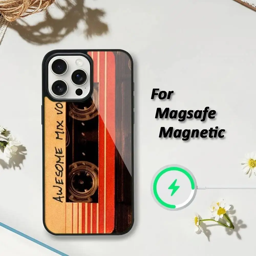حافظة هاتف بشريط فيديو VHS ريترو لهواتف iPhone 16,15,14,13,12,11,Plus,Pro,Max,Mini Magsafe شحن لاسلكي مغناطيسي