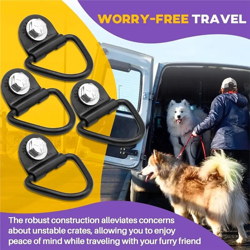 ABKO-Tie Down D-Ring Kit(12 Pack) For Ruffland Kennel-1000Lb Load Capacity Includes Wrench-Easy Installation