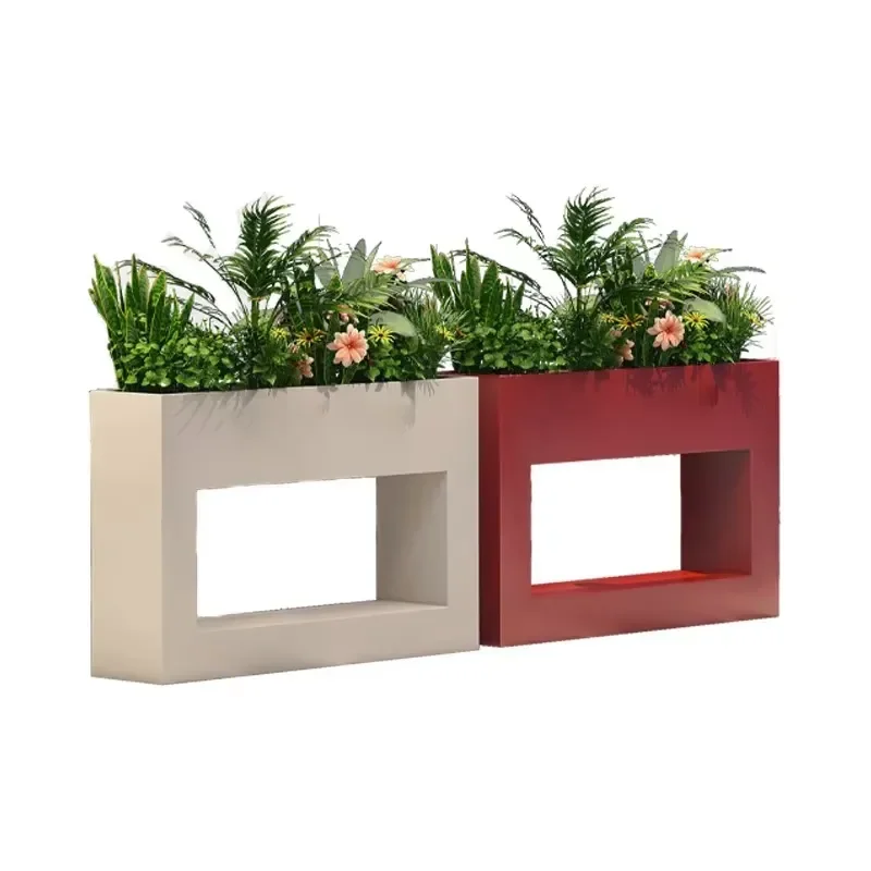 for Hollow Tall Rectangular Planter Pots Large Outdoor with Wholesale Customized Logo