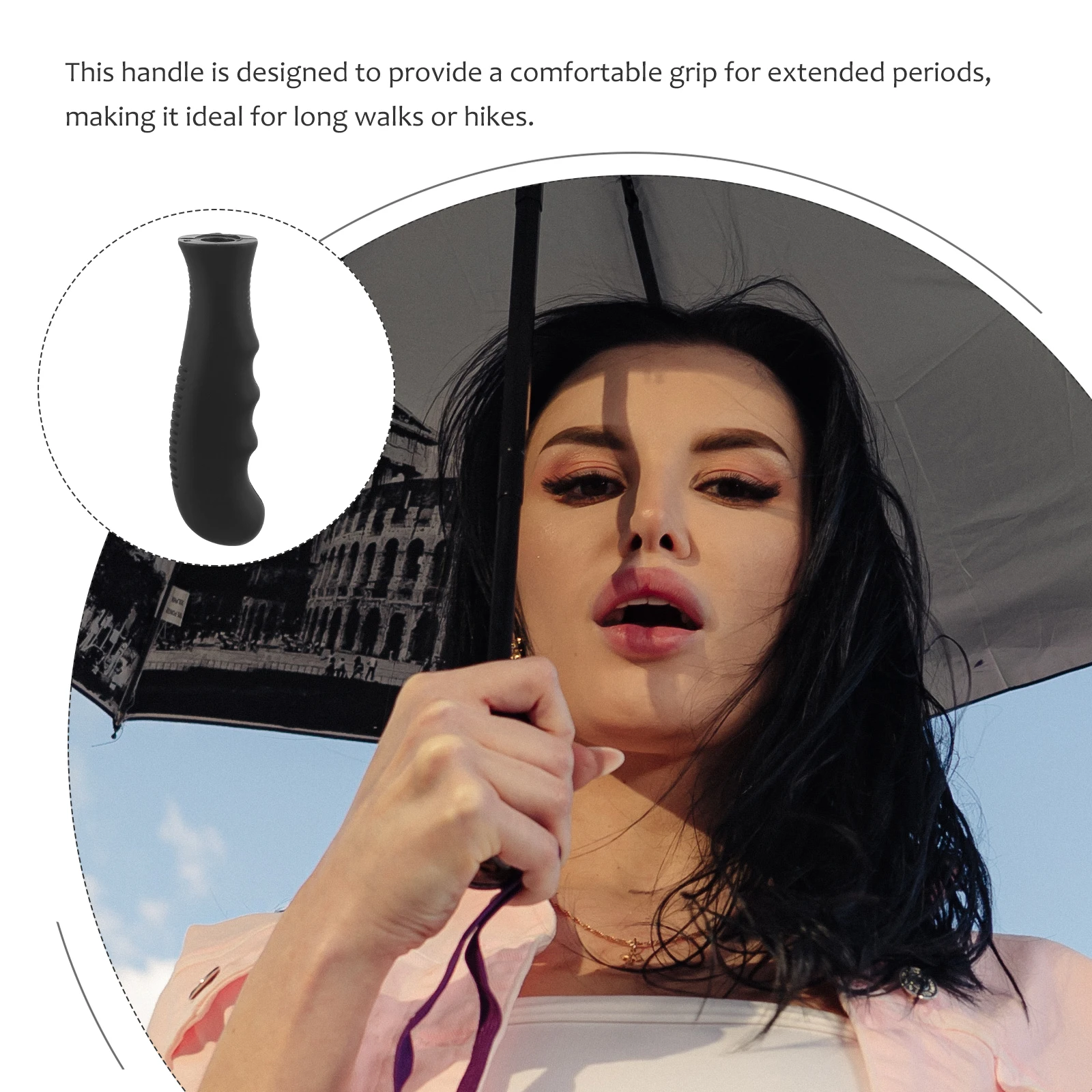 

Plastic Umbrella 14mm Long Stem Replacement Compact Grip For Umbrella Parts for Daily Use UV Protection Accessories