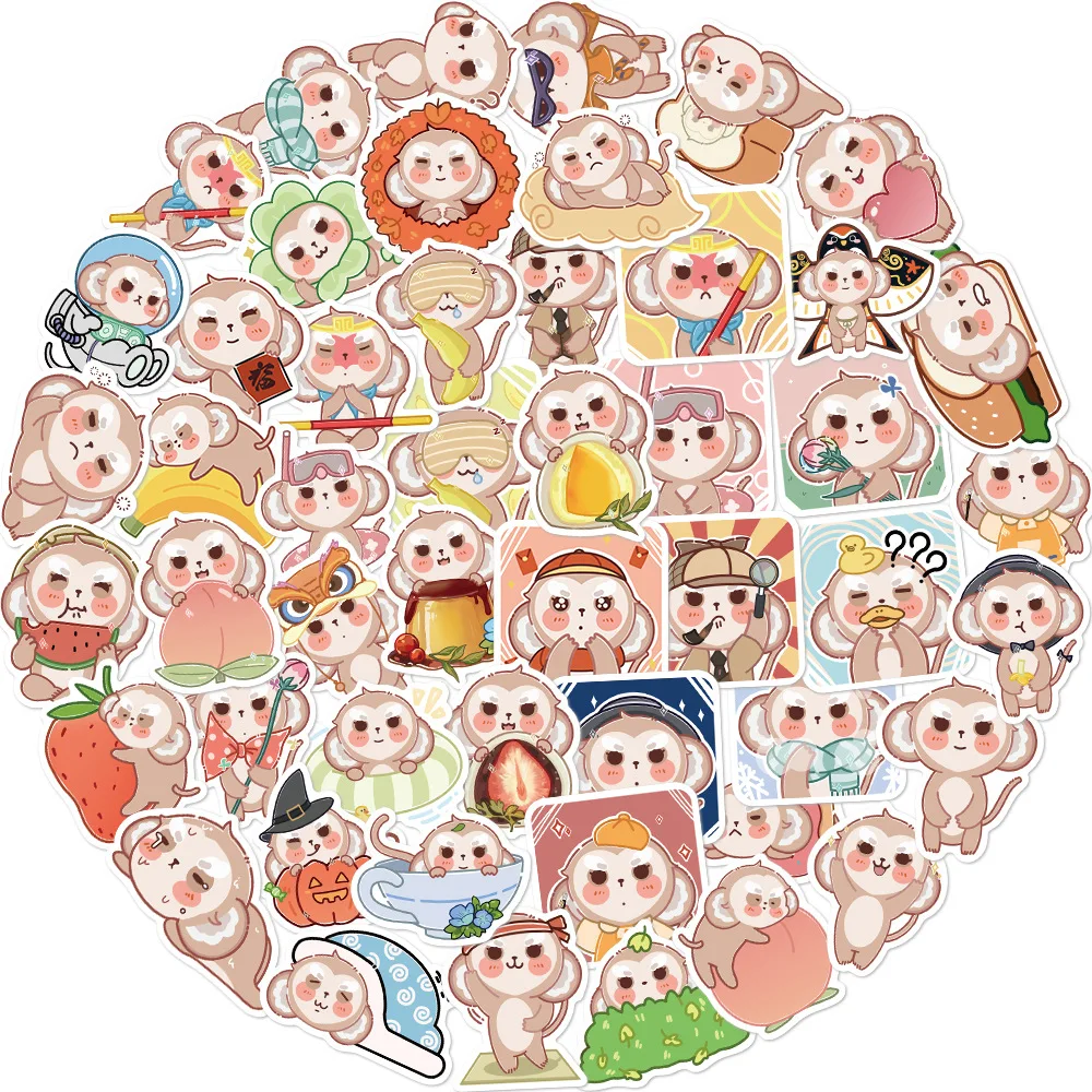 10/30/50PCS Cartoon Monkey Stickers Cute Decal Decoration Suitcase Scrapbooking Phone Laptop Stationery Kawaii Kid Toy Sticker