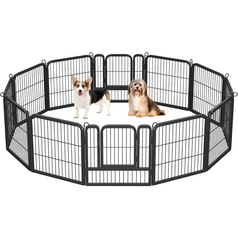 

Dog Playpen Outdoor, 24 inch 24 Panels Dog Pen Indoor Heavy Duty Puppy Exercise Pen Metal Pet Fence for RV Camping/Yard/Garden