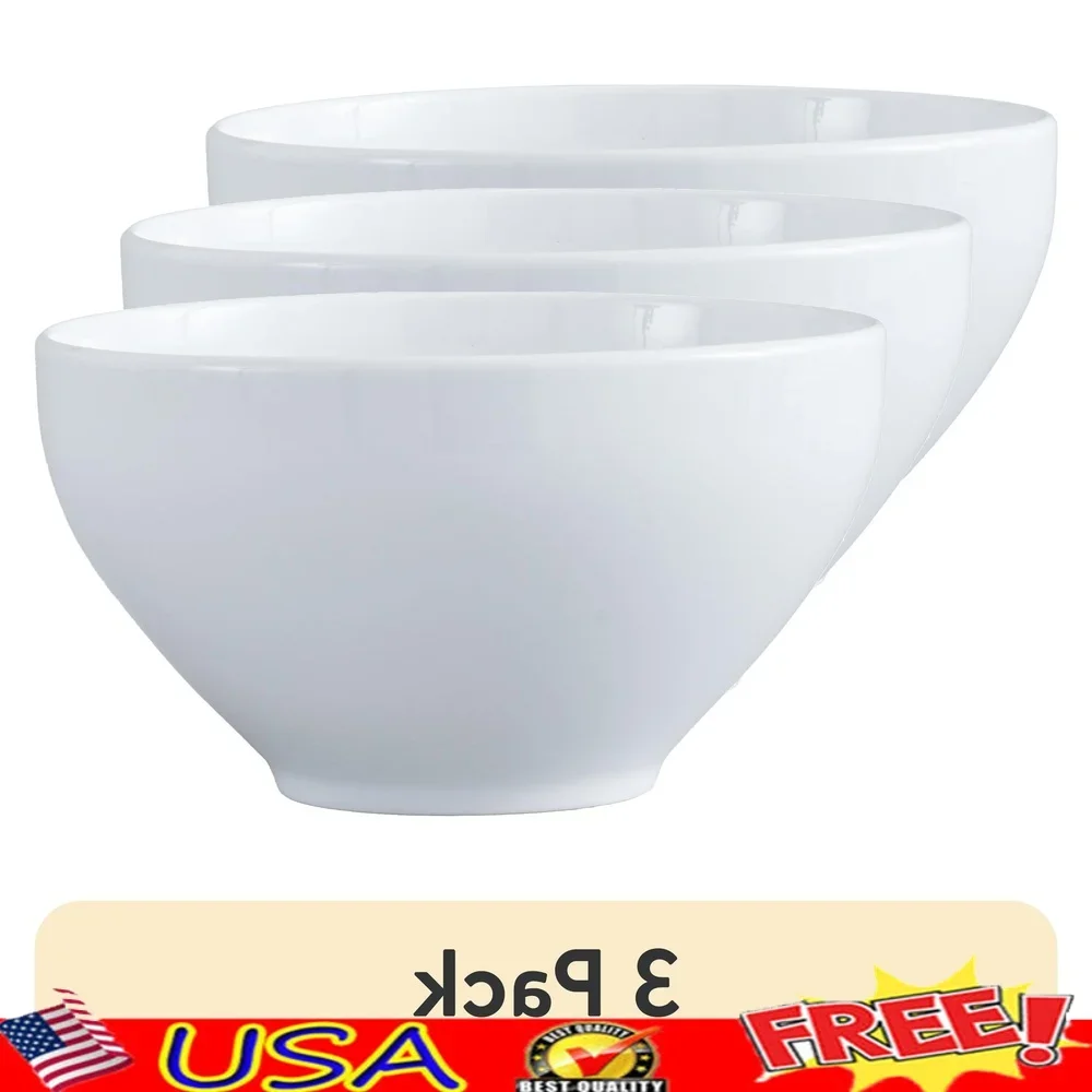 Paquete moderno de 3 cuencos de porcelana aptos para lavavajillas aptos para microondas para cenas Brunch